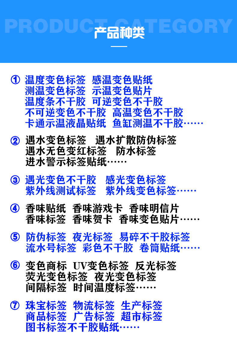 示溫變色標簽